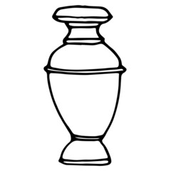 Vector vase. hand-drawn home interior element empty vase, side view for doodle-style flowers isolated outline of black on white for a design template.