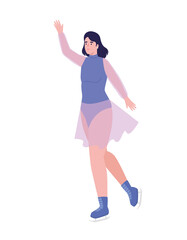 woman practicing ice skating