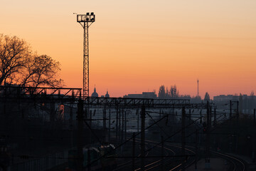 industrial landscape before dawn