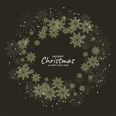 Merry Christmas festival greeting snowflakes background design