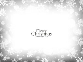 Merry Christmas festival stylish bokeh snowflakes background design