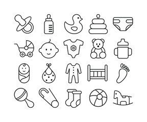 baby and children themed simple line icon