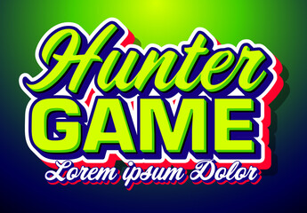 Hunter Game Green Poster Text Effect