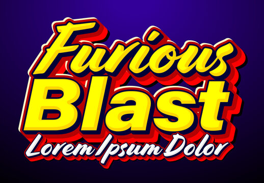 Furious Blast Explosive Red Text Effect