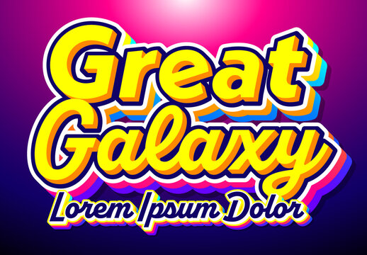 Great Galaxy Colorful Extruded Text Effect
