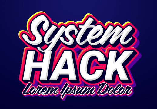 System Hack Bold Modern Text Effect