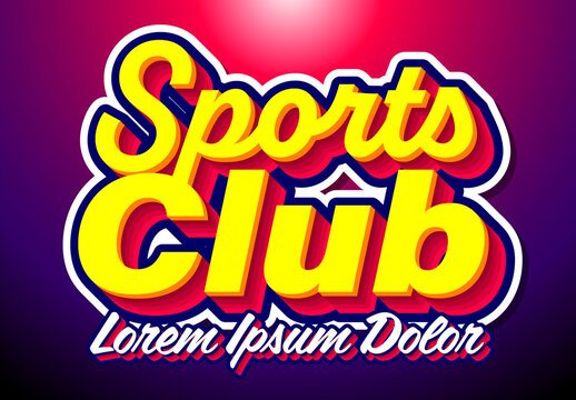 Sports Club Retro Bold Sticker Text Effect