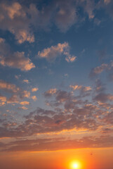 Beautiful sunset in the sky.