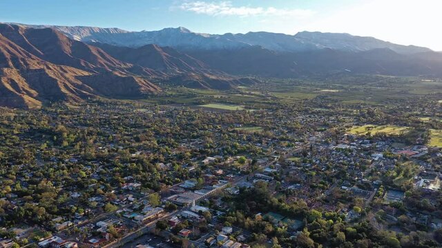 2021 - Excellent aerial shot of the valley in Ojai, California.