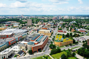 Aerial scene of Waterloo, Ontario, Canada downtown - obrazy, fototapety, plakaty