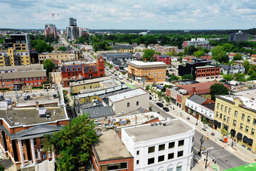 Aerial scene of Waterloo, Ontario, Canada city center - obrazy, fototapety, plakaty