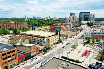 Aerial view of Waterloo, Ontario, Canada on a beautiful day
