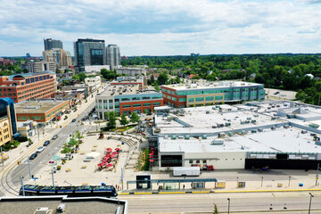 Aerial of Waterloo, Ontario, Canada on a beautiful day