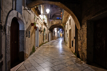 Fototapeta na wymiar A narrow street of Sant'Agata de 'Goti, a medieval town of Campania region, Italy. 