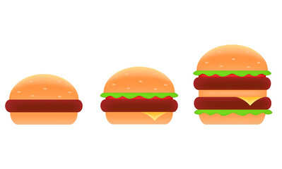 Burger icon, stock vector, logo isolated on a white background. Illustration