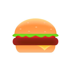 Burger icon, stock vector, logo isolated on a white background. Illustration