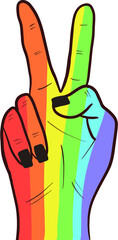 Rock on gesture symbol. Heavy metal hand gesture vector illustration