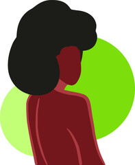 Abstract woman portrait. Afro  black skin girl. Fashion illustration.