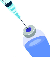 Covid-19 vacine. Vector illustration of coronavirus meadicine treatment. Stop covid-19 illustration isolated on white. 