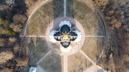 Moscow region, Dubrovitsy church from sky (quadocopter view)