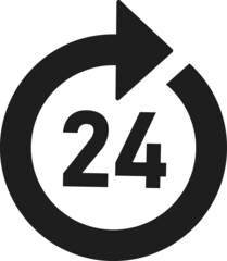 24 hours order execution or delivery service icons. Vector illustration