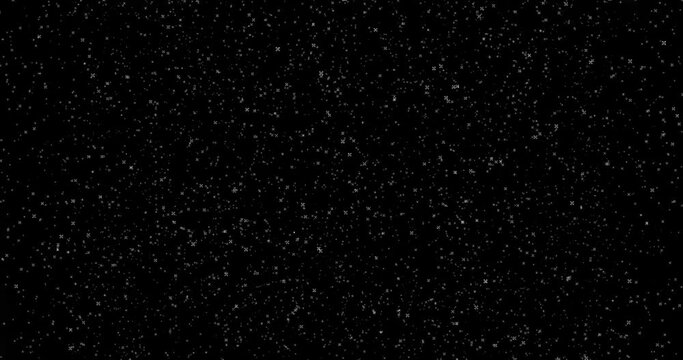 Abstract geometric video background, white ue crosses from particles. blend mode, overlay mode, Technological background. 3d. 4K