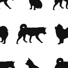 vector graphic seamless pattern with dogs silhouettes-02