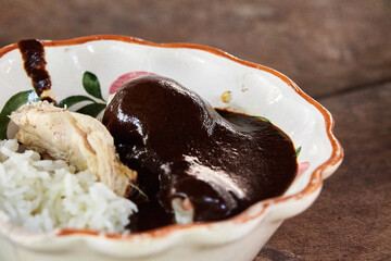 Documentary photography preparation of Oaxacan mole in Mexico, in a traditional way. Oaxacan tamales. Mexican food. Latin food. Spicy food.