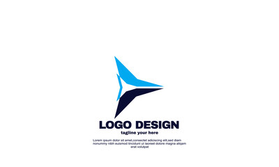 abstract media play logo design template vector