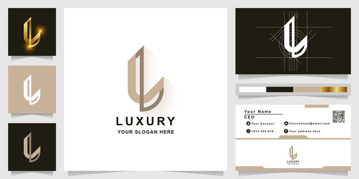 Letter L or LL monogram logo template with business card design