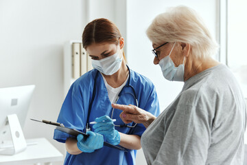 female doctor examination medical office