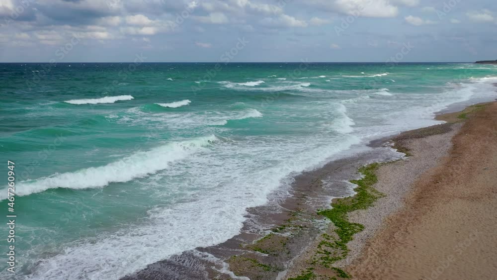 Canvas Prints 4k drone video of Black Sea coast in Shabla town, Bulgaria