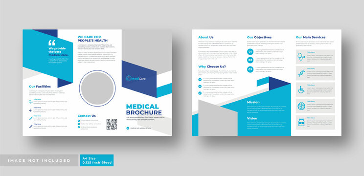 Medical health care trifold brochure, Company or business brochure template