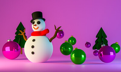 3D render depicting a Christmas scene