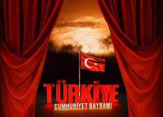 Republic Day, 29 October, Turkey and Turkish Flag, Theater Stage