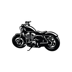 American big bike motorcycle silhouette vector isolated black and white