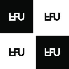 tfu initial letter monogram logo design set