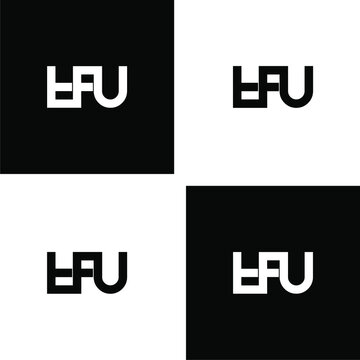 tfu initial letter monogram logo design set