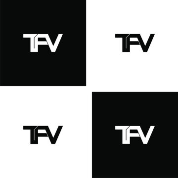 tfv initial letter monogram logo design set