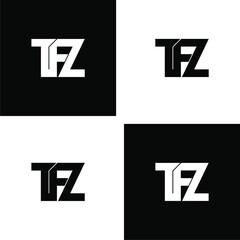 tfz initial letter monogram logo design set