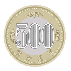 新500円硬貨のイラスト