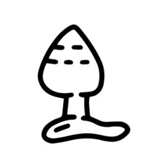 butt plug line vector doodle simple icon