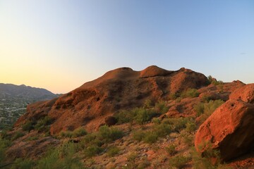 Scenic view of rocky mountain hills