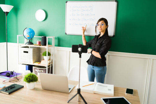 Attractive Teacher On A Virtual Class