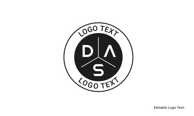Vintage Retro DAS Letters Logo Vector Stamp	