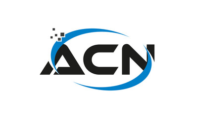 dots or points letter ACN technology logo designs concept vector Template Element