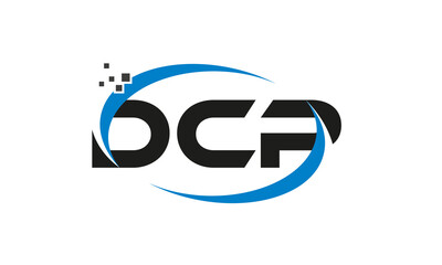 dots or points letter DCP technology logo designs concept vector Template Element