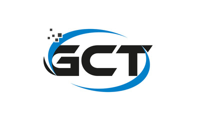 dots or points letter GCT technology logo designs concept vector Template Element