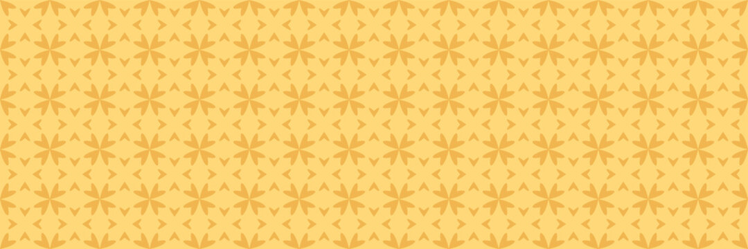 Background pattern with simple ornaments on a yellow background. Seamless background for wallpaper, textures. 