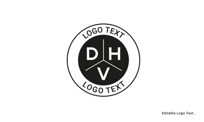 Vintage Retro DHV Letters Logo Vector Stamp	